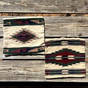 El Paso Saddle Blanket Co Wool Southwestern Pillow Covers Set 2 18x18 Square
